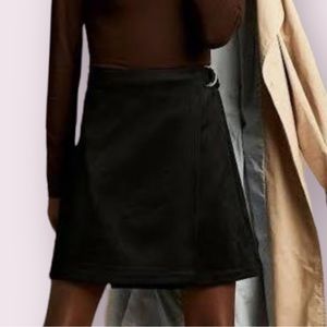 Black Vegan Suede Mini skirt